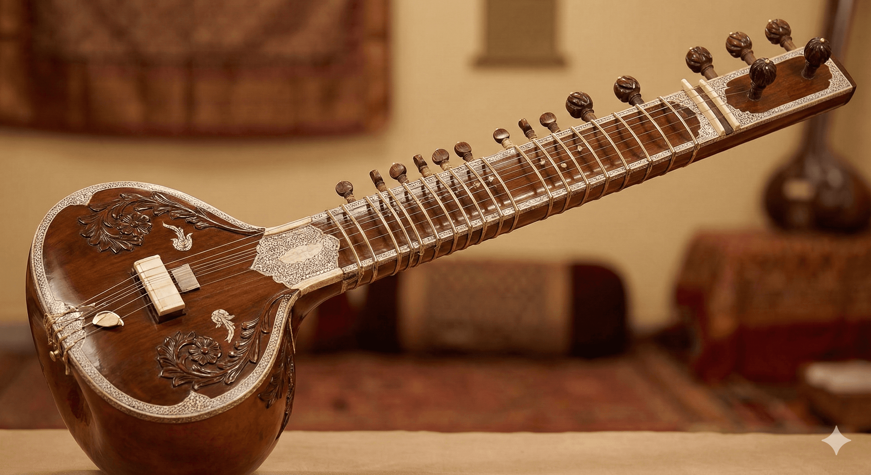 Indian classical instruments background