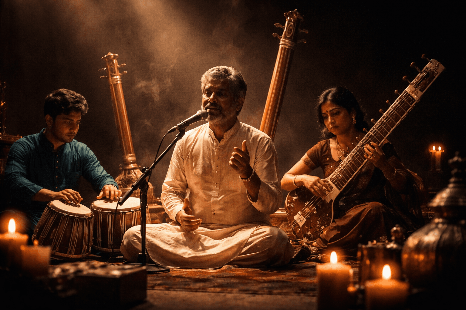 Indian classical instruments background